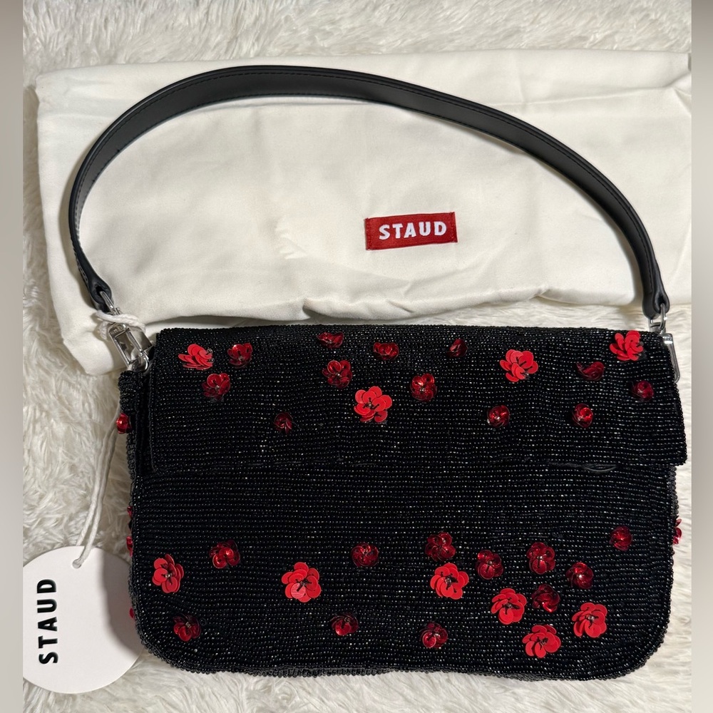 Staud Timmy Floral Beaded Shoulder Bag - Picture 2 of 6